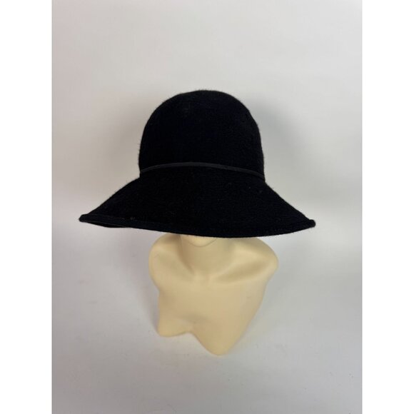 Helen Kaminski Vintage Black Wool Felt Wide Brim Hat Made In Australia main image 15